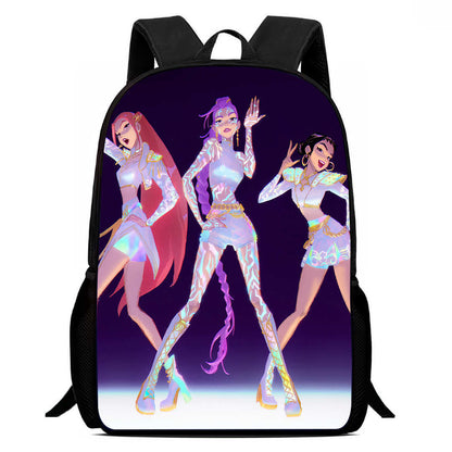 K-pop Demon Hunters Trendy Print Large Backpack Back To School Bag