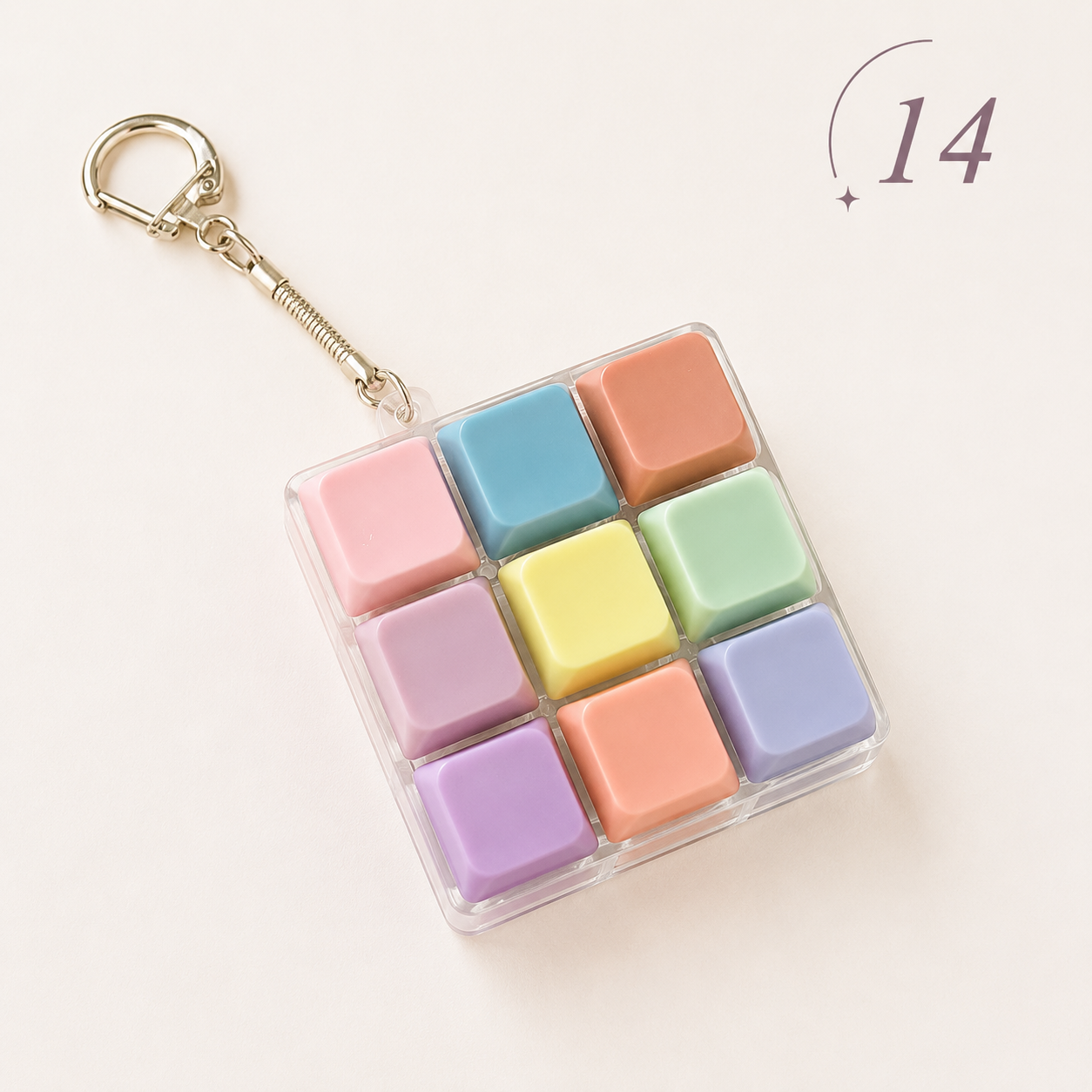 9-Key Mechanical Keyboard Fidget Keychain Clicky Sensory Stress Relief Keychain