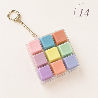 9-Key Mechanical Keyboard Fidget Keychain Clicky Sensory Stress Relief Keychain