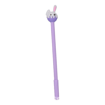 Cartoon Silicone Easter Bunny Pen Creative Topper Gel Pen Black Ink Journal Pen