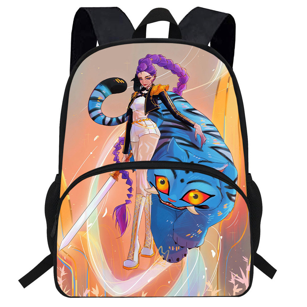 K-Pop Demon Hunters Printed Backpack Cartoon Student School Bag Anime Merch Kids