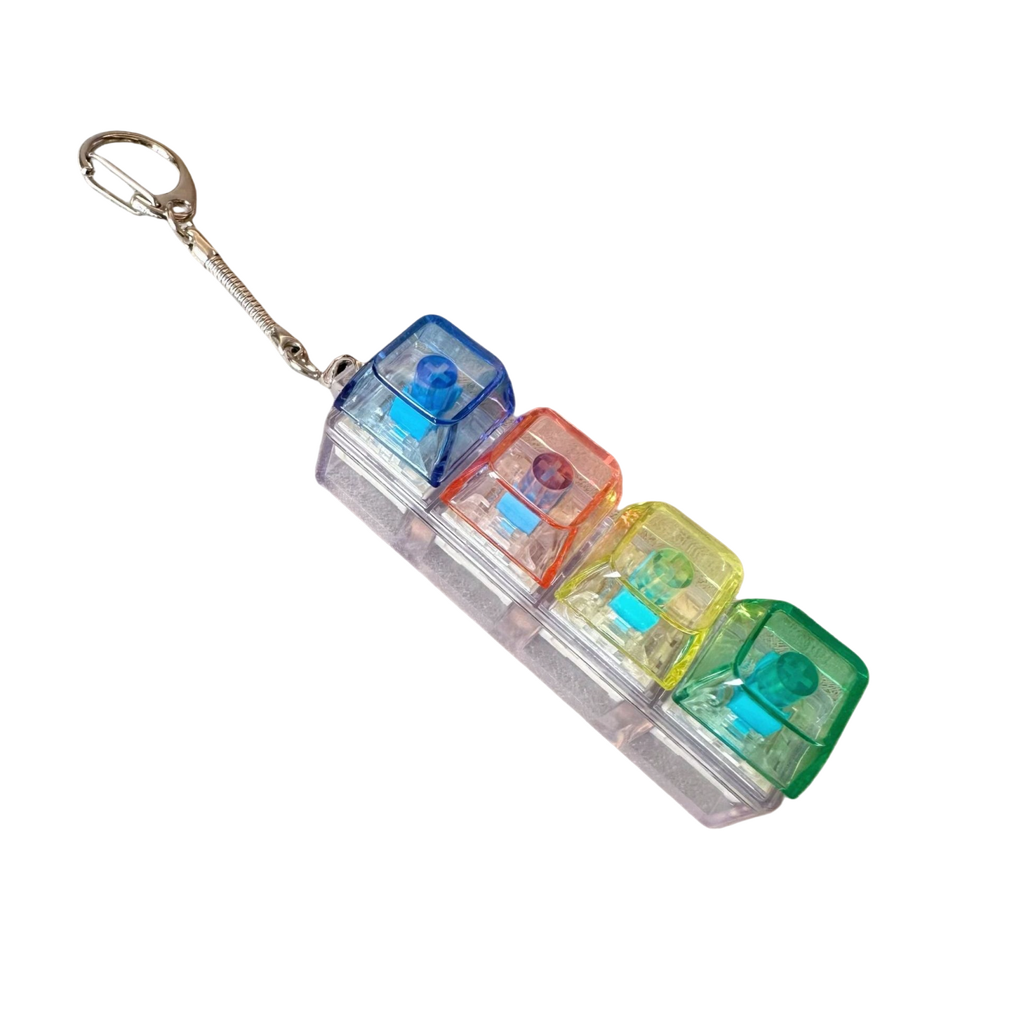 Transparent Click Button Fidget Keychain Stress Relief Multiple Colors