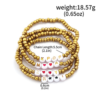K-Pop Demon Hunters Bracelet Set Mixed Metal Braided Cord & Colorful Seed Bead Bracelets