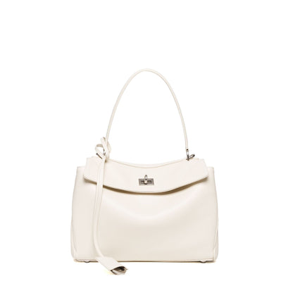 Slouchy Turn-Lock Shoulder Bag in Leather or Suede