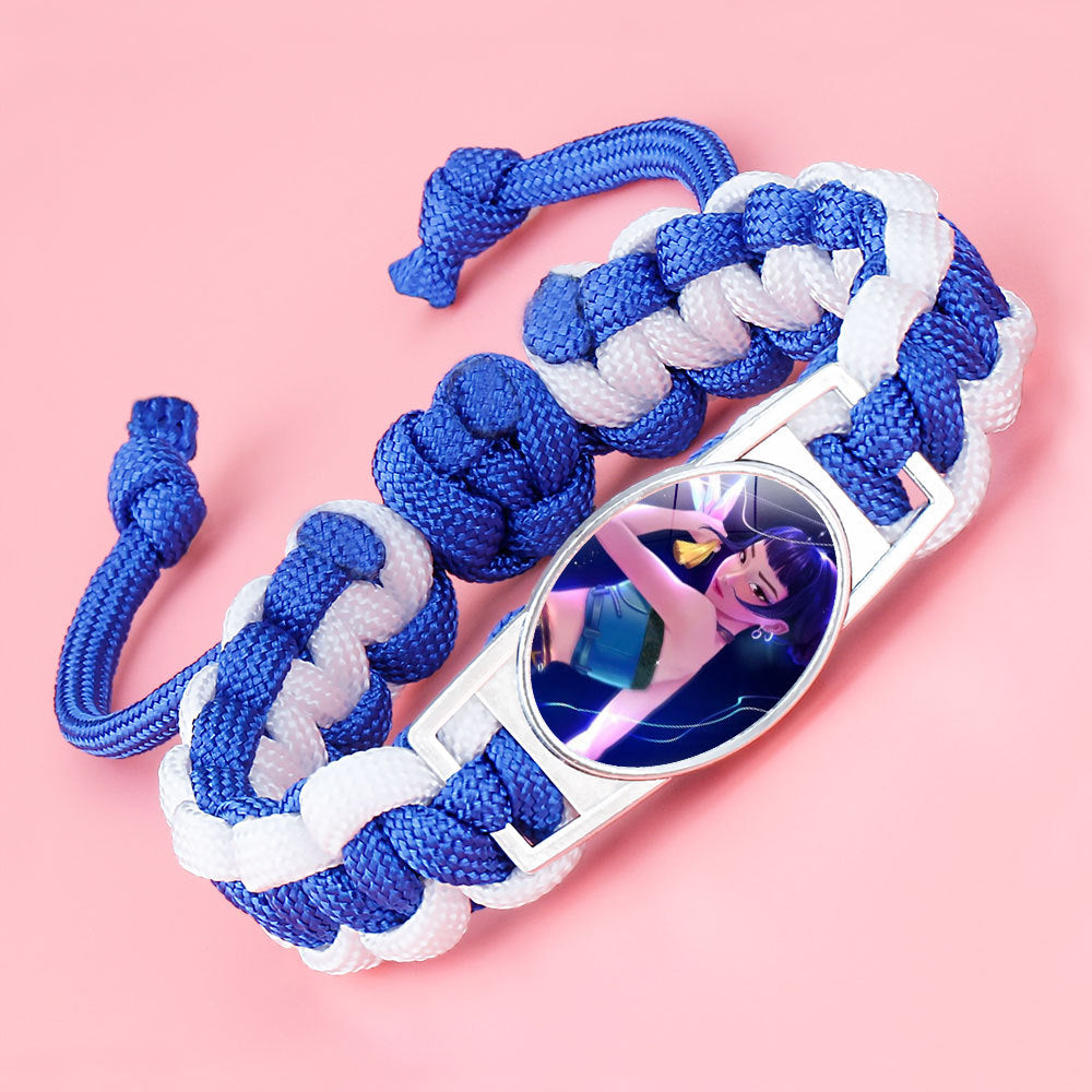 K-pop Demon Hunter Bracelet Woven Adjustable Handwoven Dopamine Style Kids Jewelry