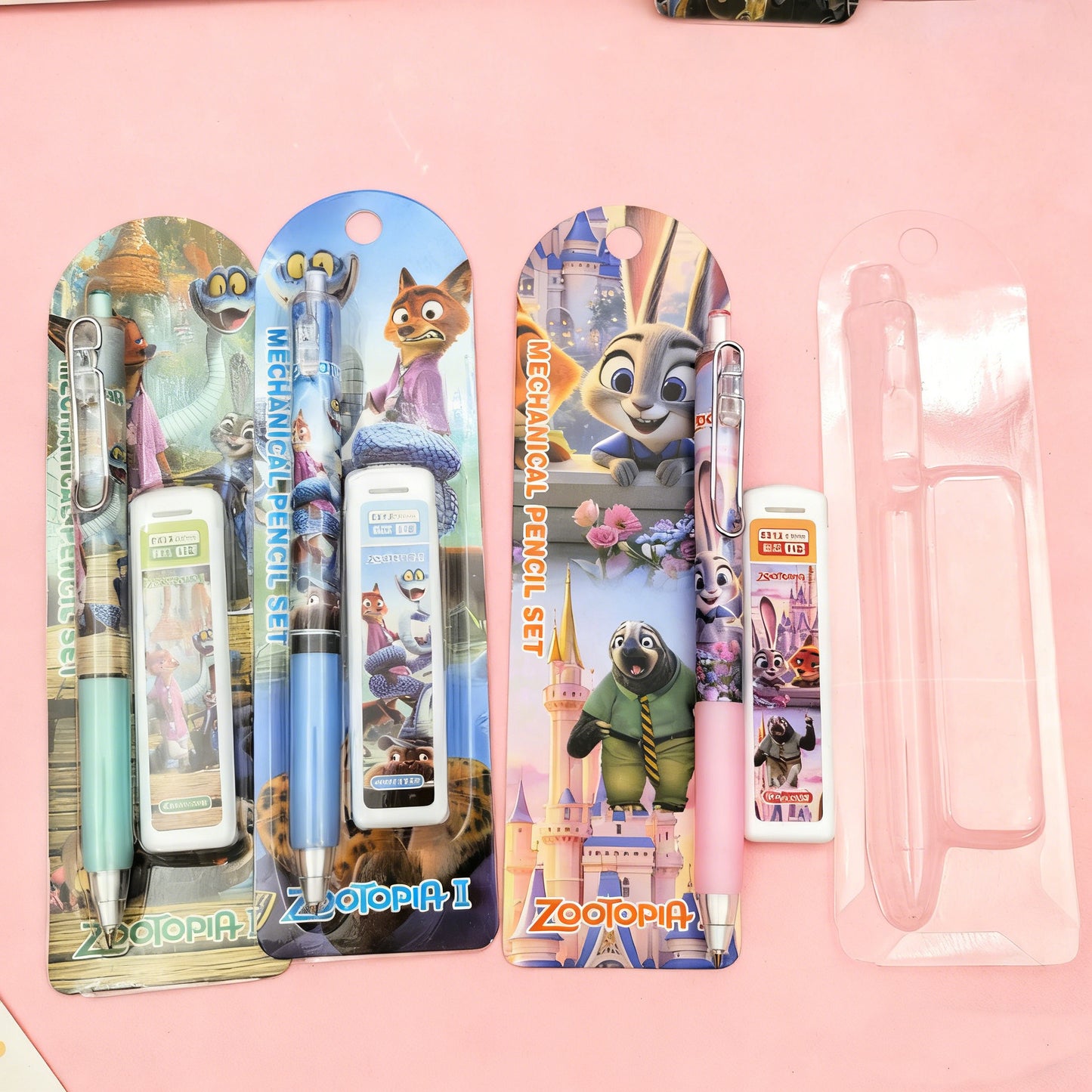 Zootopia 2 Cartoon Mechanical Pencil Set with Lead Refills No-Sharpen Click-Action Design