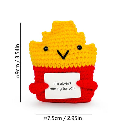 Cute Crochet Figurines with Message Cards – Desk Decor & Gifts