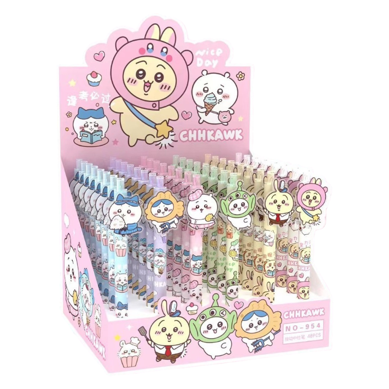 Cartoon Insert Click Gel Pens – Assorted Themes, Smooth Writing | Box of 48