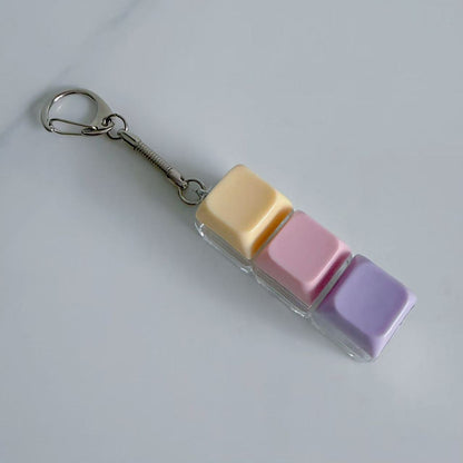 Pastel Colors Finger Press Button Cube Squishy Keyboard Keychain Stress Relief Toy