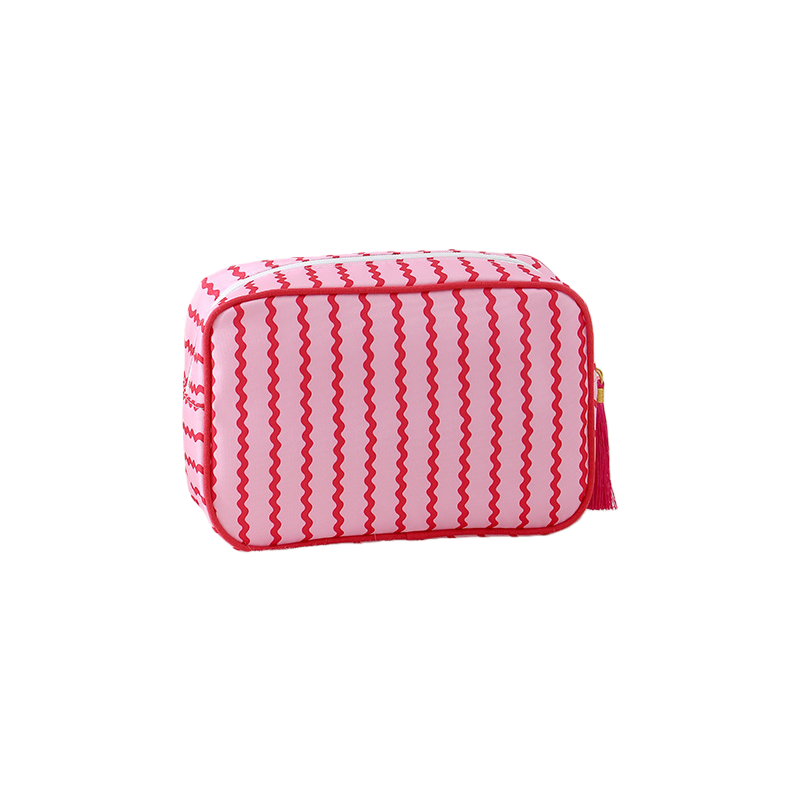 Striped Cosmetic Bag – Simple & Fresh Travel Makeup and Toiletry Pouch