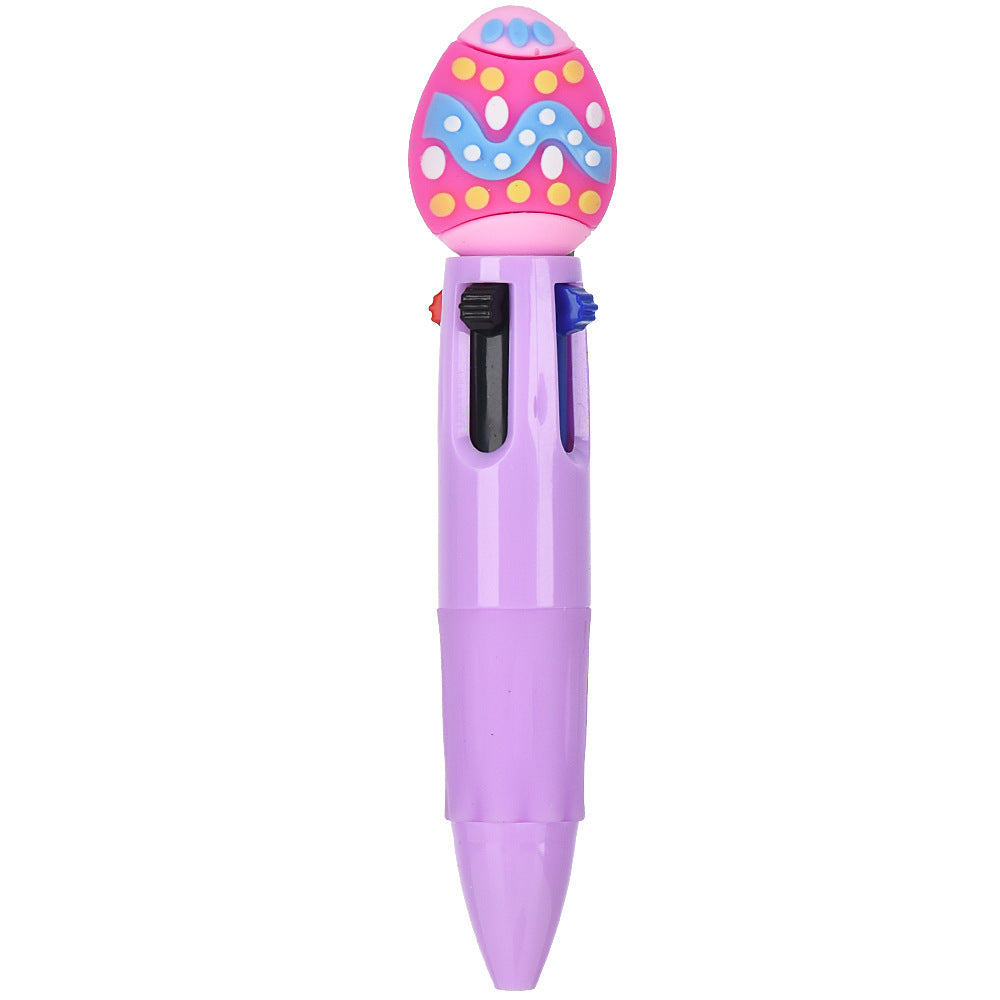 Mini 4-Color Click Pen – Creative Easter Bunny, Egg & Chick Design Journal Pen