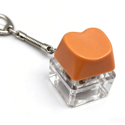 Heart Keycap Fidget Keychain Single & Double Key Clicker Keyboard Stress Relief Bag Charm