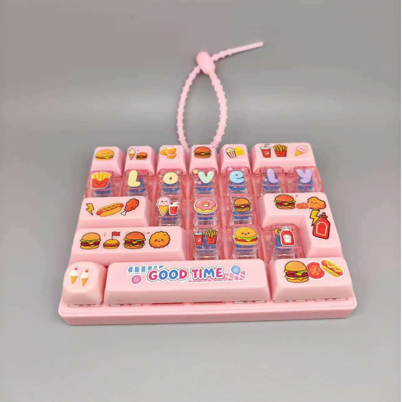 Fidget Decompression Keyboard Stress Relief Toy Colorful Keycap Sensory Charm