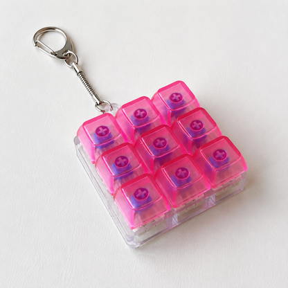 Trending 9-Key Fidget Click Button Fidget Keychain Stress Relief Multiple Colors