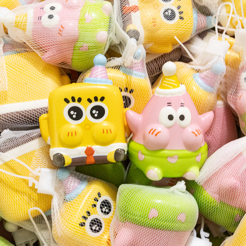 Cartoon Style Slow Rebound Squishy Stress Toy Doll Keychain Squeeze Fidget for Kids & Adult