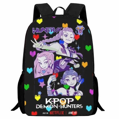 K-pop Demon Hunters Trendy Print Large Backpack Back To School Bag