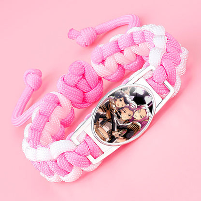 K-pop Demon Hunter Bracelet Woven Adjustable Handwoven Dopamine Style Kids Jewelry