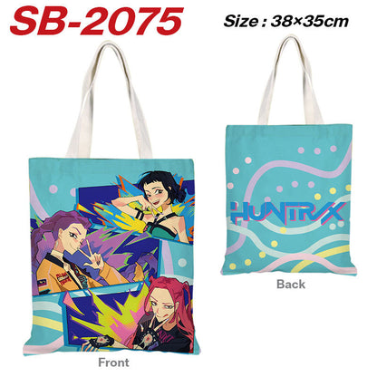 K-Pop Demon Hunters Full-Color Printed Canvas Tote Bag – Shoulder Carry Shopping Bag