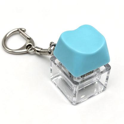 Heart Keycap Fidget Keychain Single & Double Key Clicker Keyboard Stress Relief Bag Charm