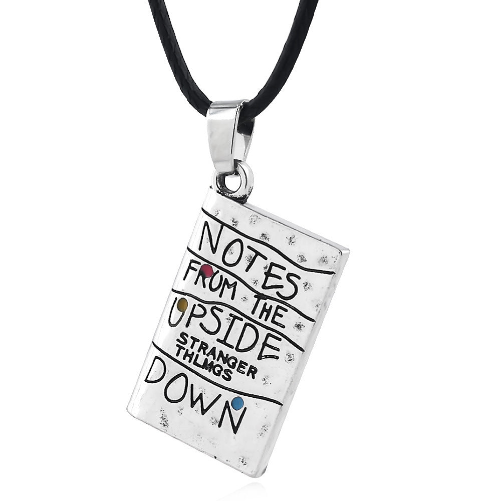 Stranger Things Inspired Jewelry Set Letter Alloy Pendant Necklace & Bracelet Trendy Collectible Accessories