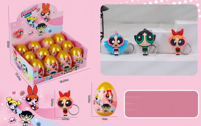 Surprise Egg Silicone Key Chain Blind Box Cute Cartoon Character Pendant