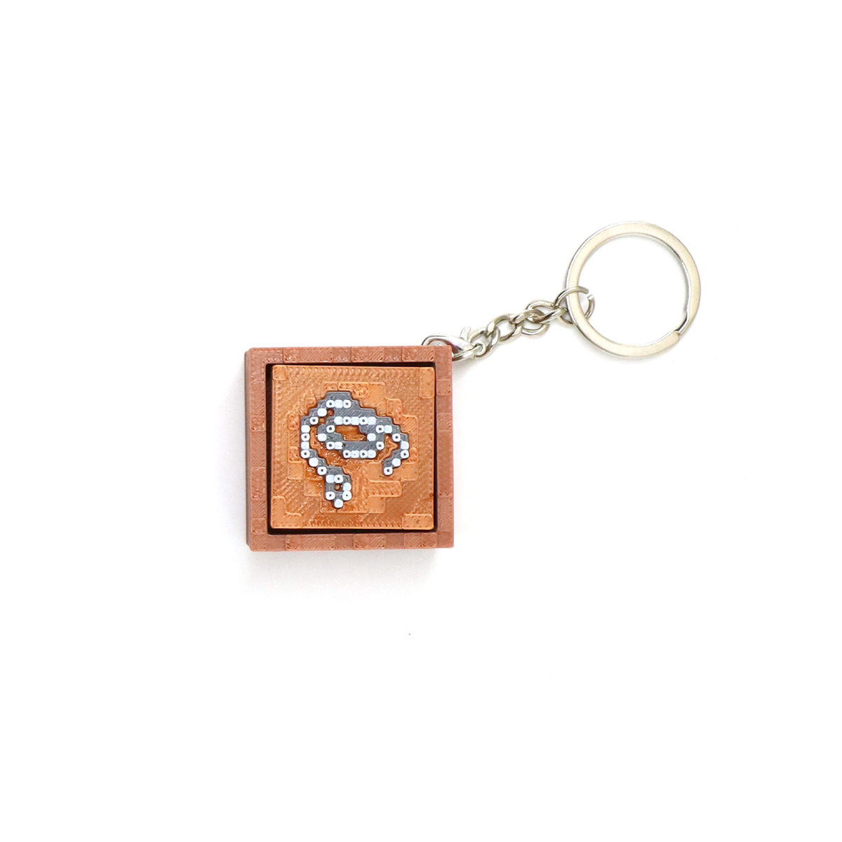 3D Printed Pixel Block Fidget Clicker Keychain – Mechanical Keyboard Feel Push Button Toy & Bag Charm