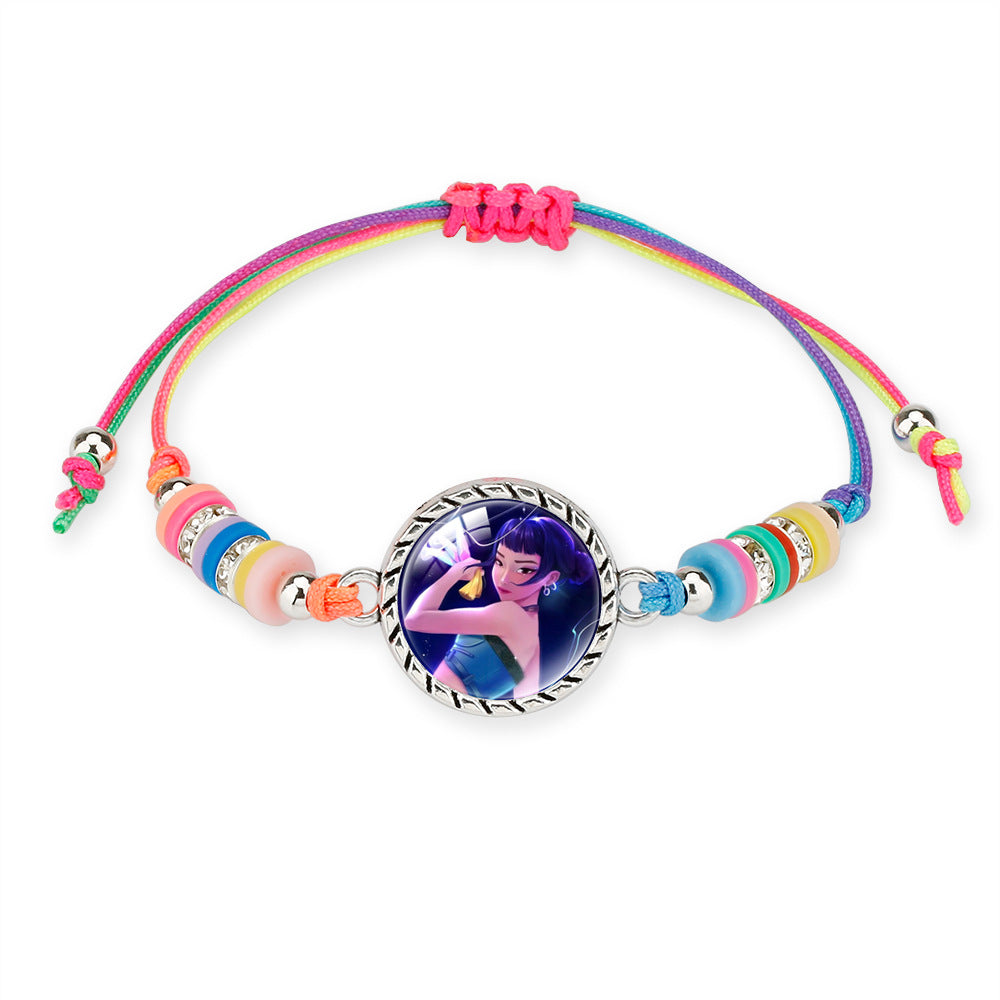 KPOP Demon Hunter Colorful Beaded Bracelet – Boho Adjustable Polymer Clay Charm Bracelet