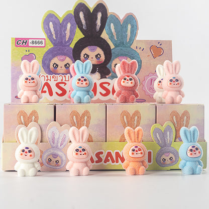 Demon Hunter Flocked Cartoon Figure Blind Box Set Collectible Surprise Desk Decor 12-Piece Pack