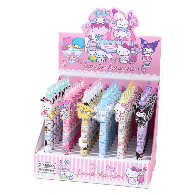 Cartoon Insert Click Gel Pens – Assorted Themes, Smooth Writing | Box of 48