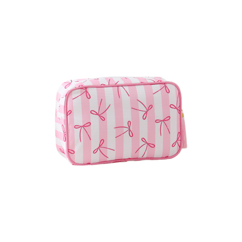 Striped Cosmetic Bag – Simple & Fresh Travel Makeup and Toiletry Pouch