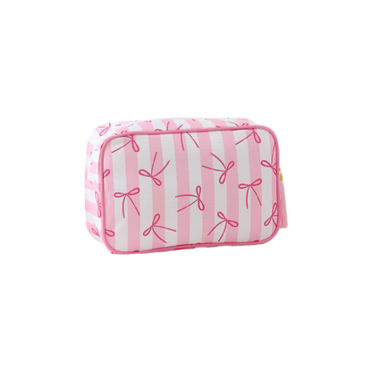Striped Cosmetic Bag – Simple & Fresh Travel Makeup and Toiletry Pouch