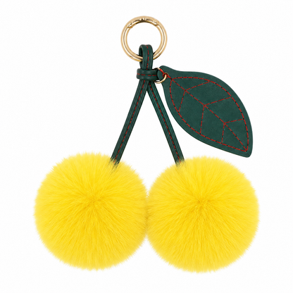 Cherry Plush Bag Pendant Lovely Keychain Cartoon Keyring Accessory
