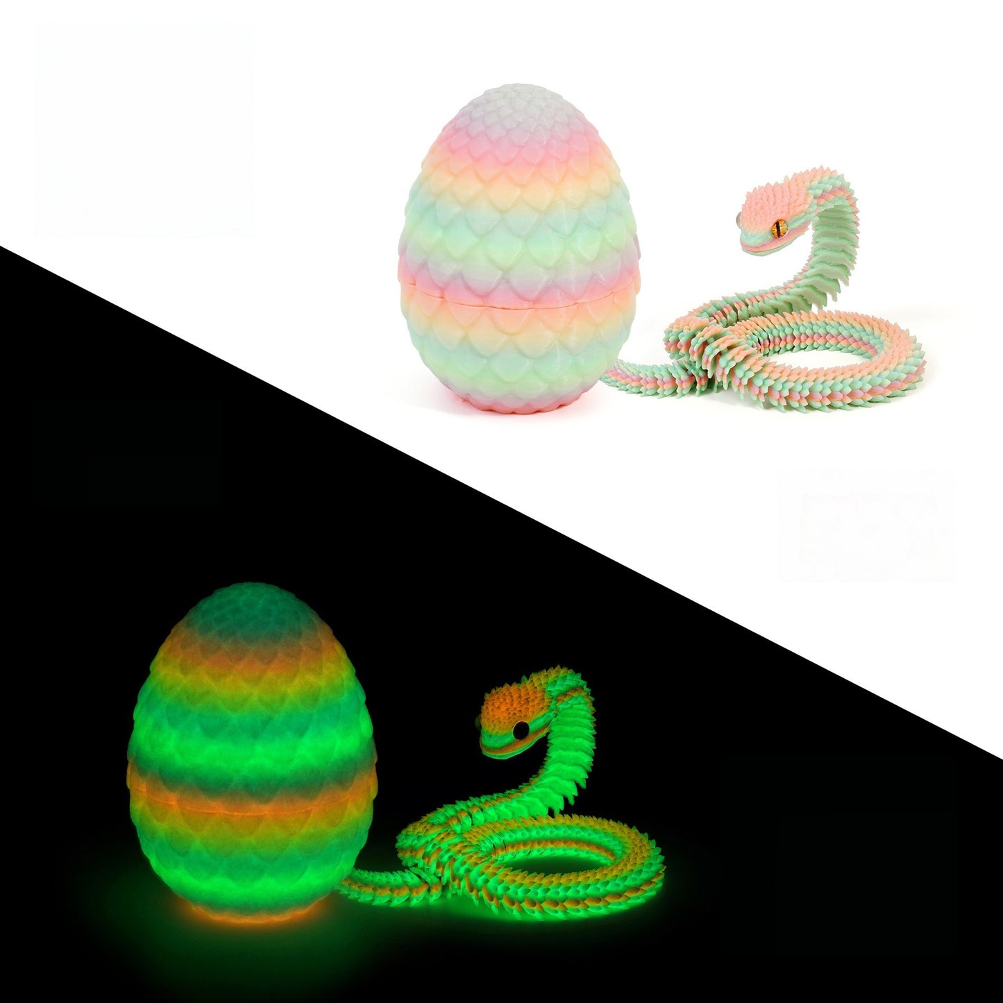 3D Printed Dragon Egg Fidget Toy with Articulated Dragon – Colorful Sensory Stress Relief Toy & Collectible Gift
