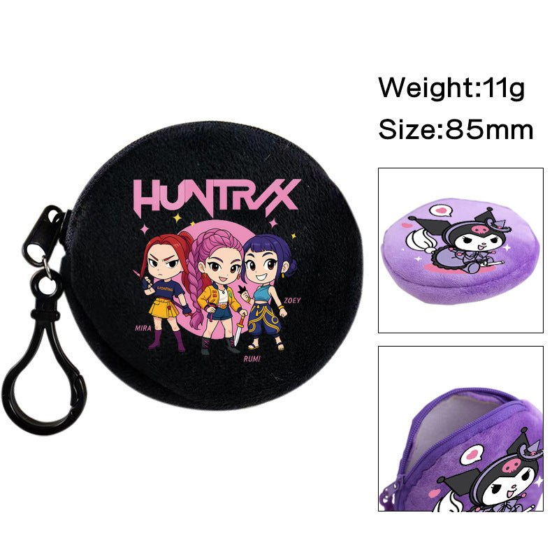 Plush K-pop Demon Hunters Mini Coin Purse & Earphone Case Bag Charm Keychain