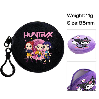 Plush K-pop Demon Hunters Mini Coin Purse & Earphone Case Bag Charm Keychain