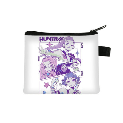 K-Pop Demon Hunters Anime Printed Mini Coin Purse Cute Small Wallet Portable Key & Card Holder