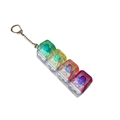 Transparent Click Button Fidget Keychain Stress Relief Multiple Colors