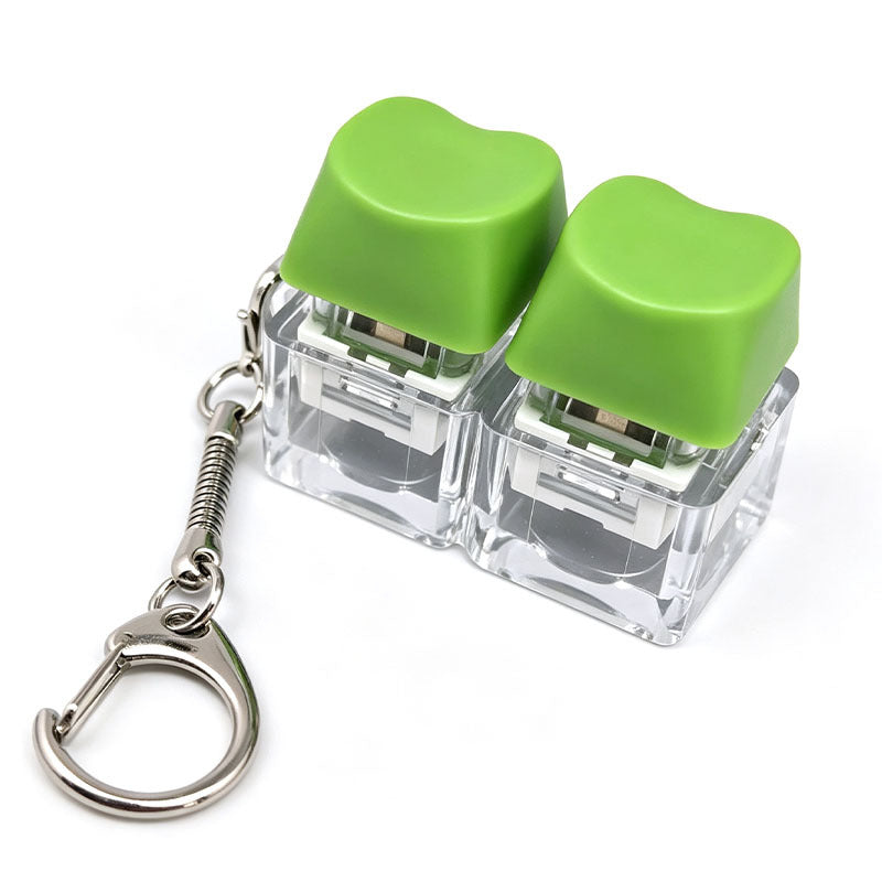 Heart Keycap Fidget Keychain Single & Double Key Clicker Keyboard Stress Relief Bag Charm