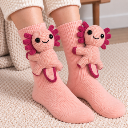 3D Animal Character Knit Crew Socks – Funny Cozy Socks for Everyday Lounging & Gifts