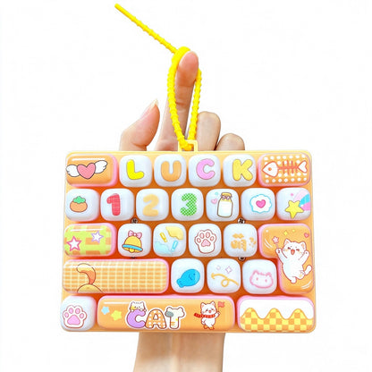 Transparent Dual-Color 26-Key Fidget Keyboard Keychain – Clicky Stress Relief Toy