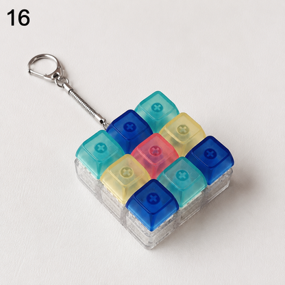 Trending 9-Key Fidget Click Button Fidget Keychain Stress Relief Multiple Colors