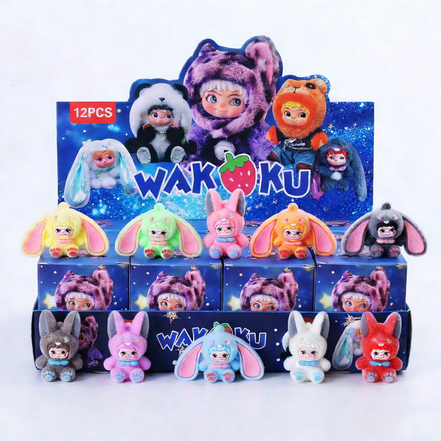 Demon Hunter Cartoon Character Flocked Vinyl Figure Collectible Toy Blind Box Surprise Trendy Desk Decor