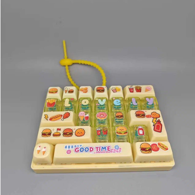Fidget Decompression Keyboard Stress Relief Toy Colorful Keycap Sensory Charm
