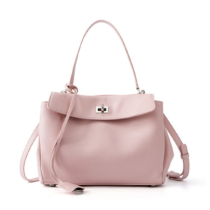Slouchy Turn-Lock Shoulder Bag in Leather or Suede