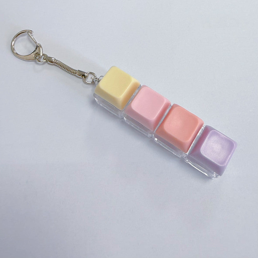 Pastel Colors Finger Press Button Cube Squishy Keyboard Keychain Stress Relief Toy
