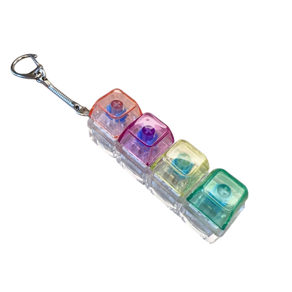 Transparent Click Button Fidget Keychain Stress Relief Multiple Colors