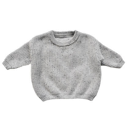 Personalized Name Knit Sweater for Babies & Kids – Custom Yarn Embroidery with Optional Crochet Decorations