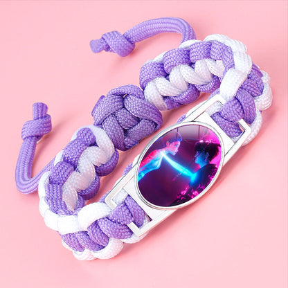 K-pop Demon Hunter Bracelet Woven Adjustable Handwoven Dopamine Style Kids Jewelry