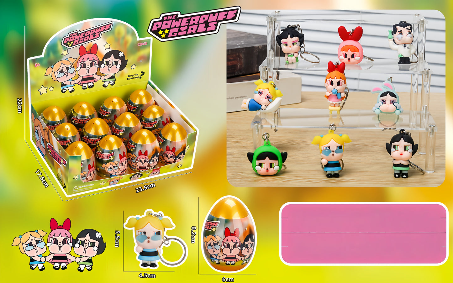 Surprise Egg Silicone Key Chain Blind Box Cute Cartoon Character Pendant
