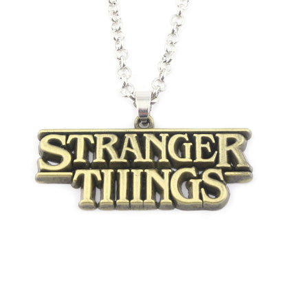 Stranger Things Inspired Jewelry Set Letter Alloy Pendant Necklace & Bracelet Trendy Collectible Accessories